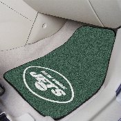 New York Jets Front Carpet Car Mat Set - 2 Pieces - Oval Jets Primary Logo, 5811