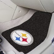 Pittsburgh Steelers Front Carpet Car Mat Set - 2 Pieces - Circular Steelers Primary Logo, 5826