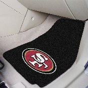 San Francisco 49ers Front Carpet Car Mat Set - 2 Pieces - Oval SF Primary Logo, 5833