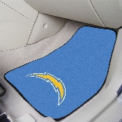 Los Angeles Chargers Front Carpet Car Mat Set - 2 Pieces - Bolt Primary Logo, 5847