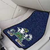 Notre Dame Fighting Irish Front Carpet Car Mat Set - 2 Pieces, Leprechaun, 6037