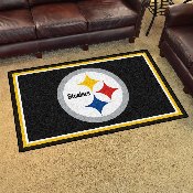 Pittsburgh Steelers 4ft. x 6ft. Plush Area Rug - Circular Steelers Primary Logo, 6318