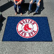 Boston Red Sox Ulti-Mat Rug - 5ft. x 8ft. - Circular Red Socks with Wordmark Secondary Logo, 6337