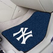 New York Yankees Front Carpet Car Mat Set - 2 Pieces - NY Cap Logo, 6340
