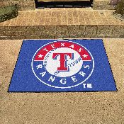 Texas Rangers All-Star Rug - 34 in. x 42.5 in. - Circular Rangers Primary Logo, 6421