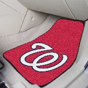 Washington Nationals Front Carpet Car Mat Set - 2 Pieces - W Cap Logo, 6458