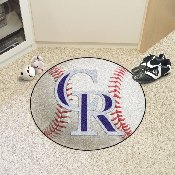 Colorado Rockies Baseball Rug - 27in. Diameter - CR Primary Cap Logo, 6517
