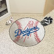 Los Angeles Dodgers Baseball Rug - 27in. Diameter - Dodgers with Baseball Primary Logo, 6524