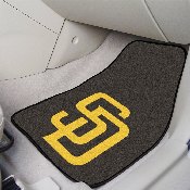 San Diego Padres Front Carpet Car Mat Set - 2 Pieces - SD Primary Cap Logo, 6533