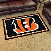 Cincinnati Bengals 4ft. x 6ft. Plush Area Rug - Striped B Primary Logo, 6568