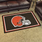 Cleveland Browns 4ft. x 6ft. Plush Area Rug - Browns Helmet Primary Logo, 6571