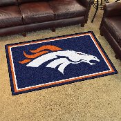 Denver Broncos 4ft. x 6ft. Plush Area Rug - Bronco Head Primary Logo, 6573