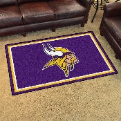 Minnesota Vikings 4ft. x 6ft. Plush Area Rug - Viking Head Primary Logo, 6589