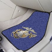 U.S. Marines Front Carpet Car Mat Set - 2 Pieces, Full Color Logo, 6852