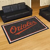 Baltimore Orioles 5ft. x 8 ft. Plush Area Rug "Orioles" Logo, 7050