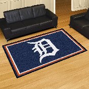 Detroit Tigers 5ft. x 8 ft. Plush Area Rug - D Primary Cap Logo, 7058