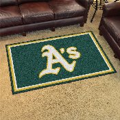 Oakland Athletics 4ft. x 6ft. Plush Area Rug - A's Cap Logo, 7073