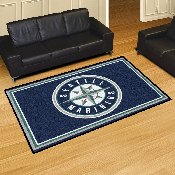 Seattle Mariners 5ft. x 8 ft. Plush Area Rug - Circular Mariners Primary Logo, 7084