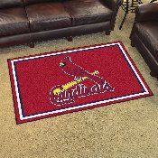 St. Louis Cardinals 4ft. x 6ft. Plush Area Rug - Bird On Bat Primary Logo, 7085