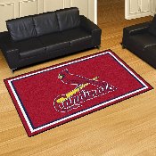 St. Louis Cardinals 5ft. x 8 ft. Plush Area Rug - Bird On Bat Primary Logo, 7086