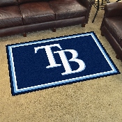 Tampa Bay Rays 4ft. x 6ft. Plush Area Rug - TB Cap Logo, 7087