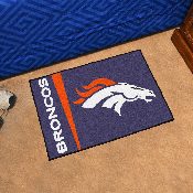 Denver Broncos Starter Mat Accent Rug Uniform Style - 19in. x 30in. - Bronco Head Primary Logo & Wordmark, 8229