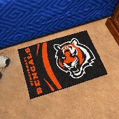 Cincinnati Bengals Starter Mat Accent Rug Uniform Style - 19in. x 30in. - Tiger Head Secondary Logo & Wordmark, 8235