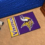 Minnesota Vikings Starter Mat Accent Rug Uniform Style - 19in. x 30in. - Viking Head Primary Logo & Wordmark, 8248