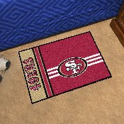 San Francisco 49ers Starter Mat Accent Rug Uniform Style - 19in. x 30in. - Oval SF Primary Logo & Wordmark, 8256