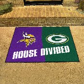 NFL House Divided - Vikings / Packers House Divided Rug - 34 in. x 42.5 in. - House Divided, 8462