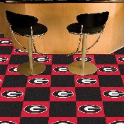 Georgia Bulldogs "G" Logo Team Carpet Tiles - 45 Sq Ft., 8512