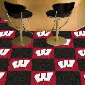 Wisconsin Badgers Team Carpet Tiles - 45 Sq Ft., 8518