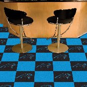 Carolina Panthers Team Carpet Tiles - 45 Sq Ft. - Panther Head Primary Logo, 8549