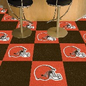 Cleveland Browns Team Carpet Tiles - 45 Sq Ft. - Browns Helmet Primary Logo, 8555