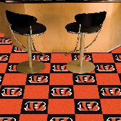Cincinnati Bengals Team Carpet Tiles - 45 Sq Ft. - Striped B Primary Logo, 8556