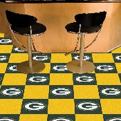 Green Bay Packers Team Carpet Tiles - 45 Sq Ft. - Oval G Primary Logo, 8559