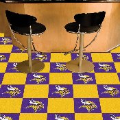 Minnesota Vikings Team Carpet Tiles - 45 Sq Ft. - Viking Head Primary Logo, 8560