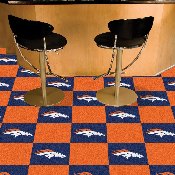 Denver Broncos Team Carpet Tiles - 45 Sq Ft. - Bronco Head Primary Logo, 8567