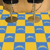 Los Angeles Chargers Team Carpet Tiles - 45 Sq Ft. - Bolt Primary Logo, 8569