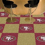 San Francisco 49ers Team Carpet Tiles - 45 Sq Ft. - Oval SF Primary Logo, 8570