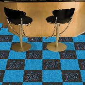 Miami Marlins Team Carpet Tiles - 45 Sq Ft. with Logo on Black, 8584