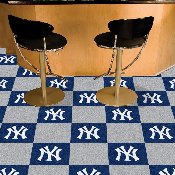 New York Yankees "NY" Hat Logo Team Carpet Tiles - 45 Sq Ft., 8591