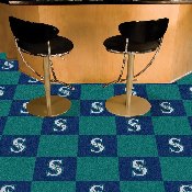 Seattle Mariners Team Carpet Tiles - 45 Sq Ft. Blue & Green, 8598