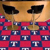 Texas Rangers Red & Navy Team Carpet Tiles - 45 Sq Ft., 8600