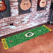 Green Bay Packers Putting Green Mat - 1.5ft. x 6ft. - Oval G Primary Logo, 9012