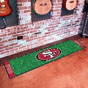 San Francisco 49ers Putting Green Mat - 1.5ft. x 6ft. - Oval SF Primary Logo & Wordmark, 9028