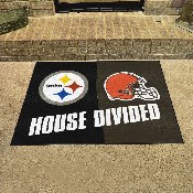 NFL - Pittsburgh Steelers/Cleveland Browns House Divided Rugs 33.75"x42.5", 9578