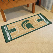 Michigan State Spartans Court Runner Rug - 30in. x 72in. - Spartan Head Primary Logo & Wordmark, 9660