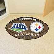 Pittsburgh Steelers Football Rug - 20.5in. x 32.5in., 2009 Super Bowl XLIII Champions, 10174