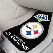 Pittsburgh Steelers Front Carpet Car Mat Set - 2 Pieces, 2009 Super Bowl XLIII Champions, 10175